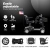 MAX SPORT GREY 4 Wheels Outdoor Compact Mobility Scooter with 2 in 1 Cup & Phone Holder