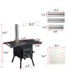 Wood Camping Stove Black 57.5*31*37cm