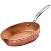 Hammered 10 inch, Non-Stick Frying Pan with Lid, Ceramic Cookware, Skillet, Premium, PFOA Free, Dishwasher Safe, Copper