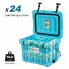 16 Quart 24-Can Capacity Portable Insulated Ice Cooler with 2 Cup Holders